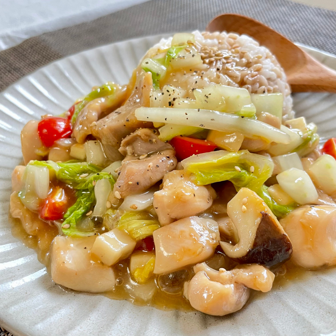 柔らか鶏肉と白菜のあんかけご飯|下味の片栗粉でしっとり仕上げる15分レシピ